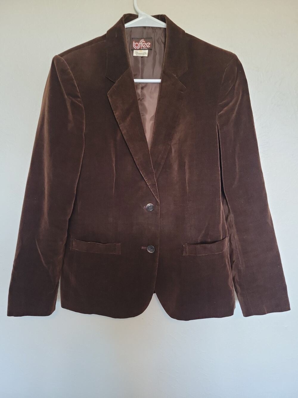 Toffee Vintage Blazer Brown Velvet Women's 6